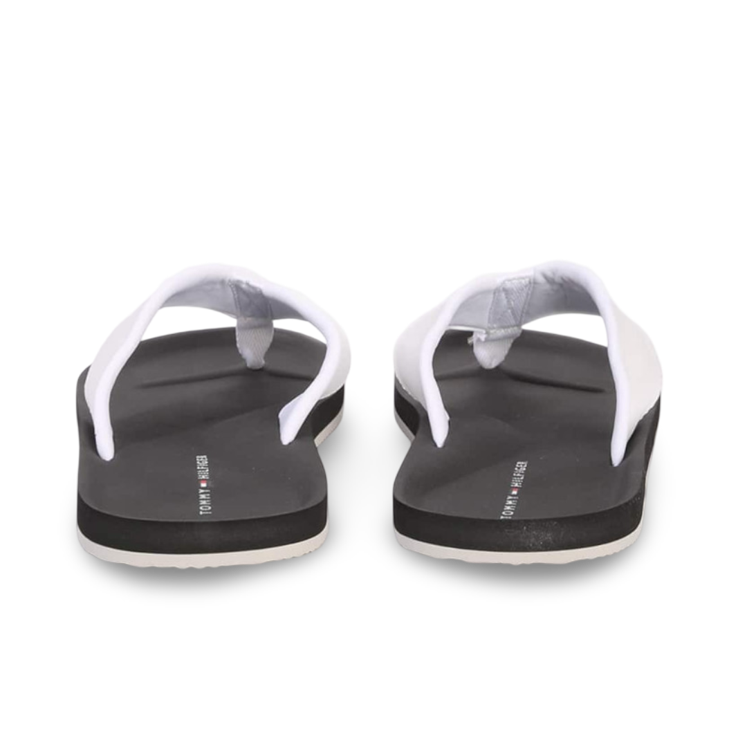 Chancletas Tommy Hilfiger Hombre Blanco Negro con Correa Acolchada