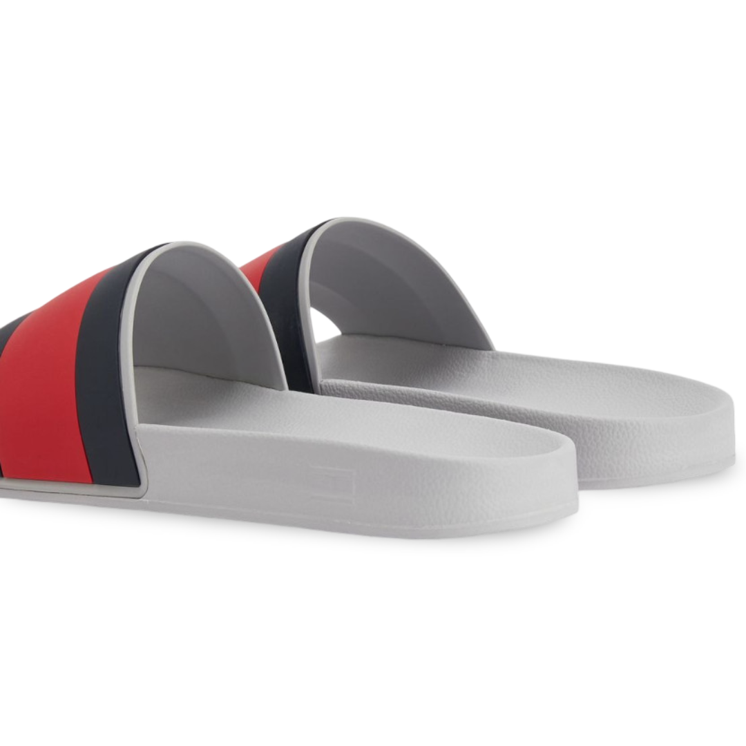 Chancletas Tommy Hilfiger Hombre Flag Pool Slide – Gris Claro