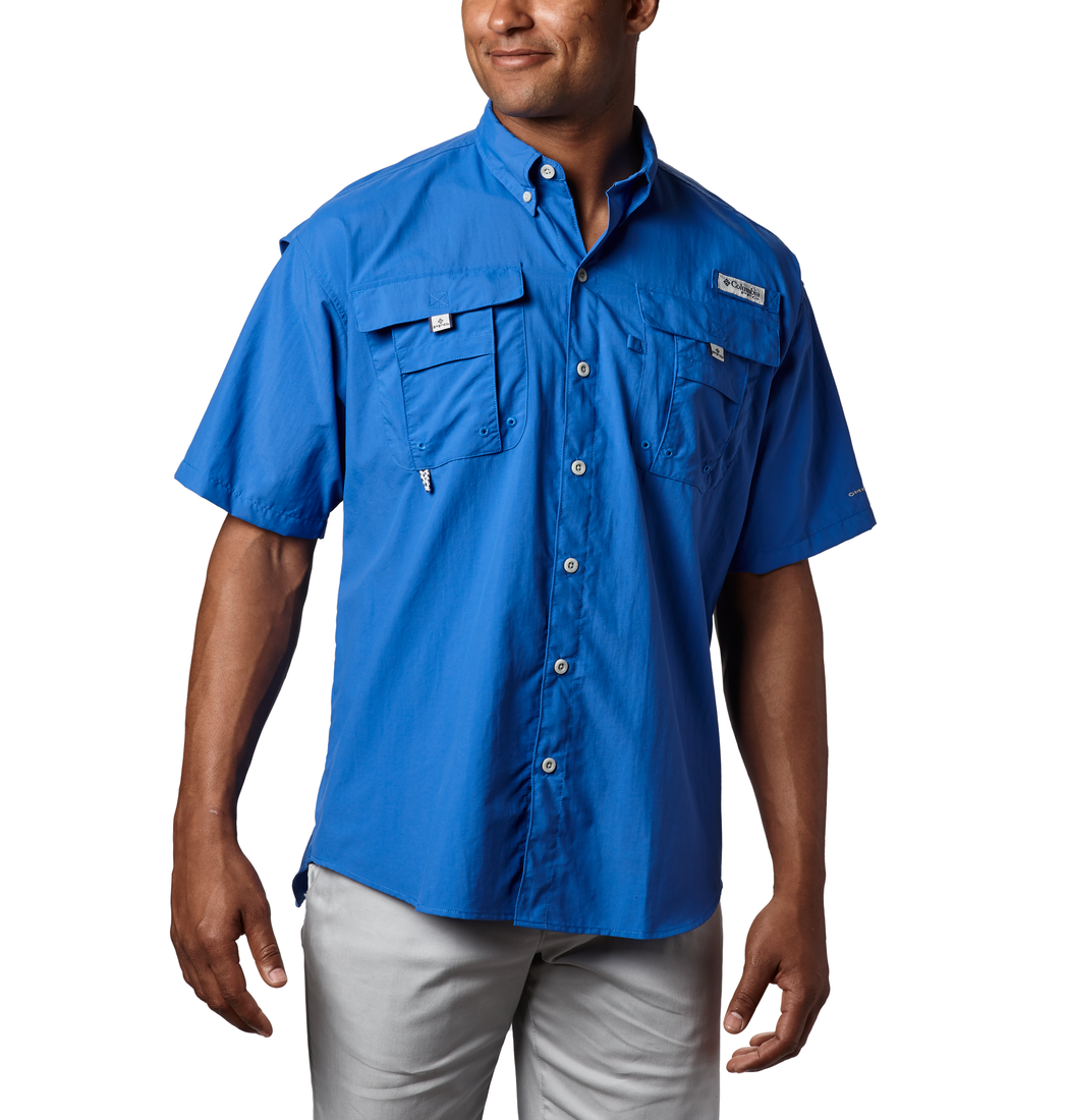 Camisa De Hombre Manga Corta Vivid blue | Marca Columbia
