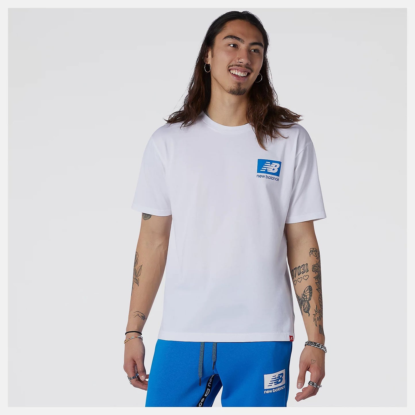 Camiseta Casual Hombre Blanca Marca NEWBALANCE