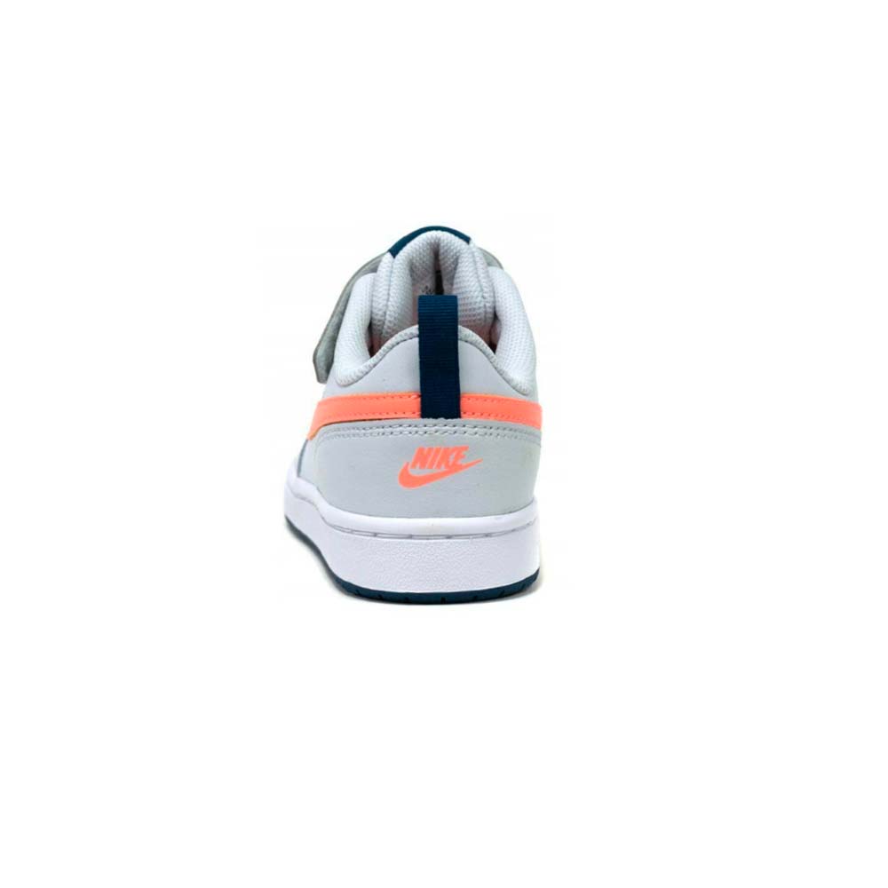 Zapatilla NIKE Court Borouhg Low 2 BTV de Niño Color Gris Con Cierre de Velcro