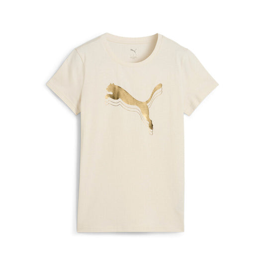 PUMA ESS METALLIC PUMA LOGO TEE W