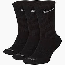 NIKE CREW SOCKS 3 PACK BLACK