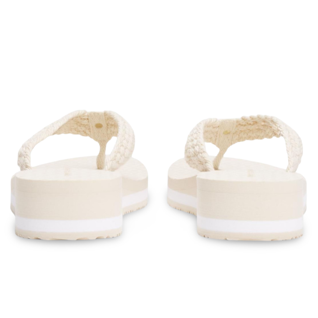 Sandalia Tommy Hilfiger Mujer Crochet Ivory