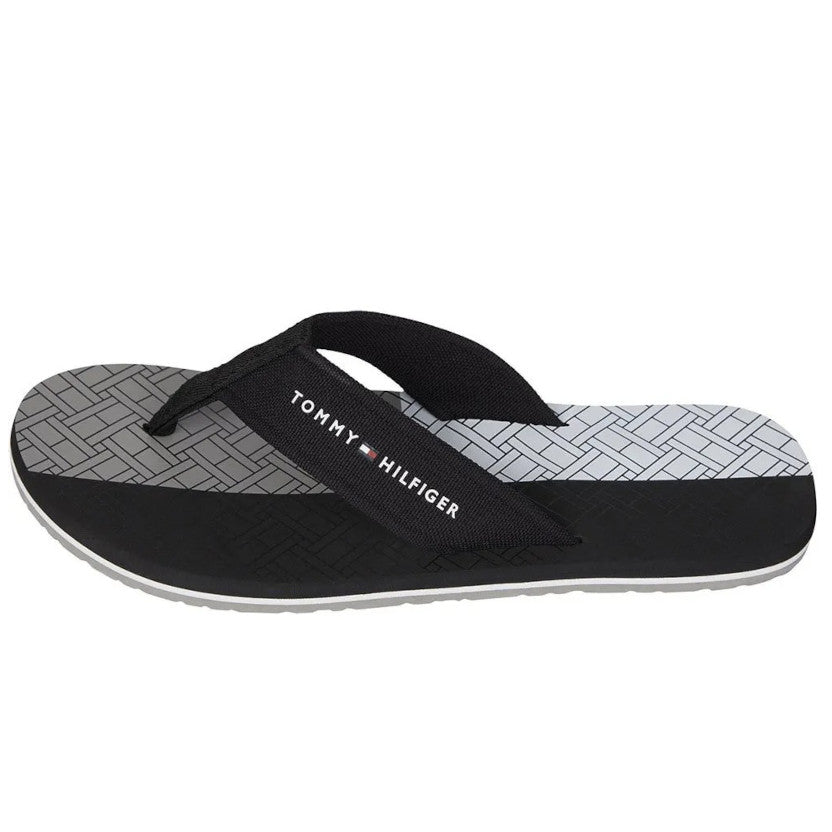 Chancletas Tommy Hilfiger Hombre Negro con Correa de Nylon