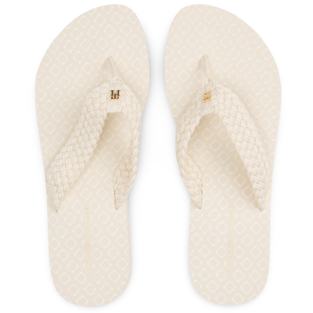 Sandalia Tommy Hilfiger Mujer Crochet Ivory