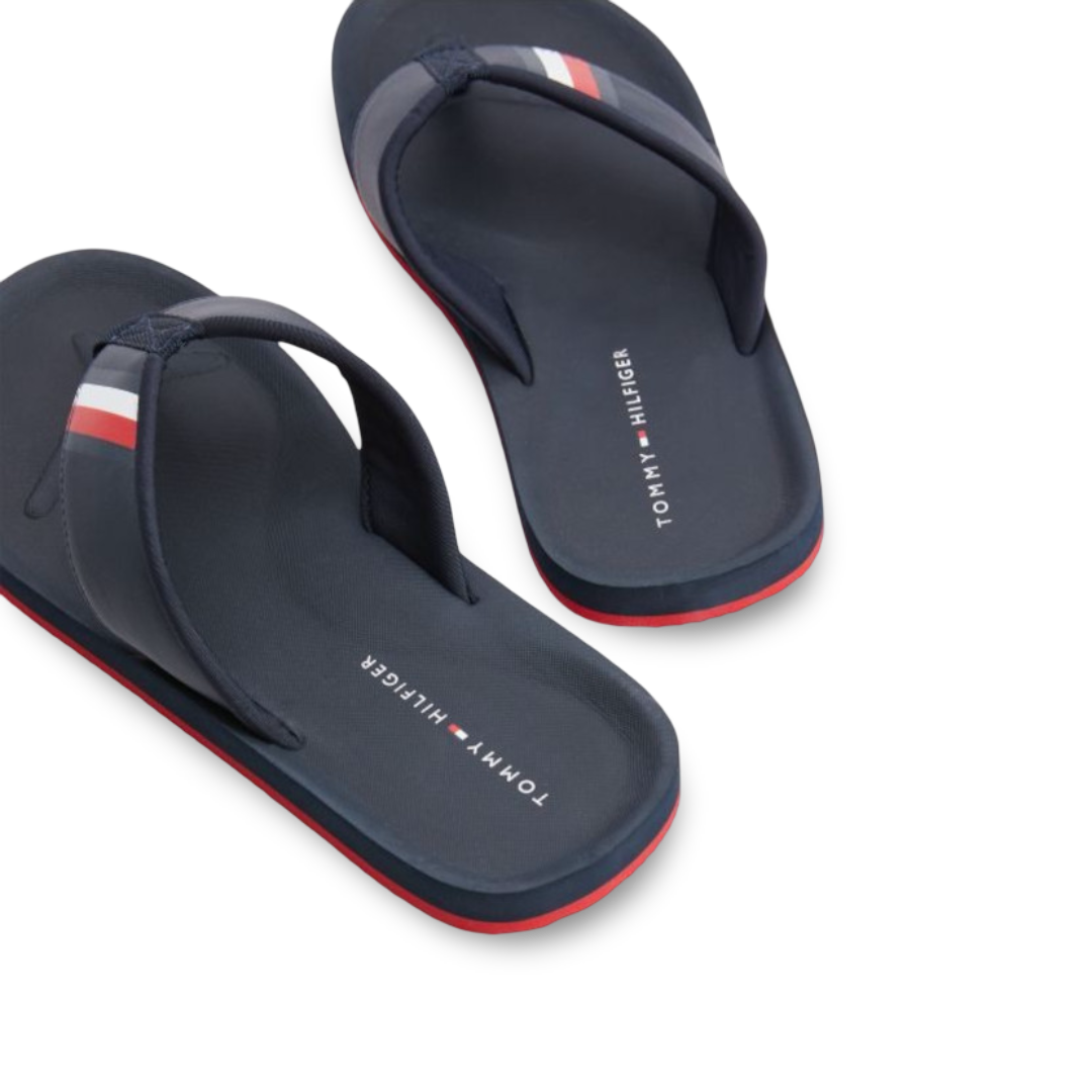Chancletas Tommy Hilfiger Hombre Azul Marino con Correa Acolchada