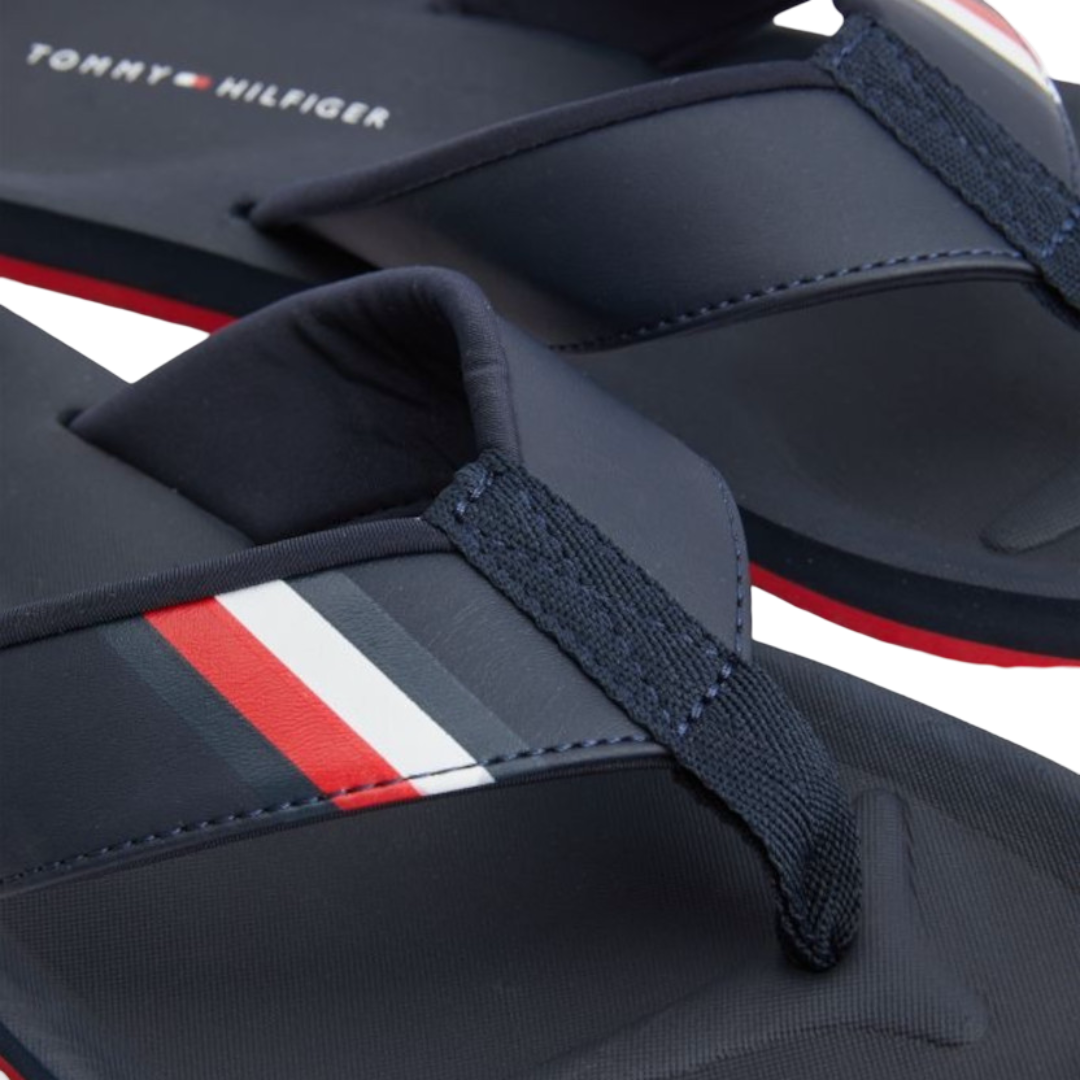Chancletas Tommy Hilfiger Hombre Azul Marino con Correa Acolchada