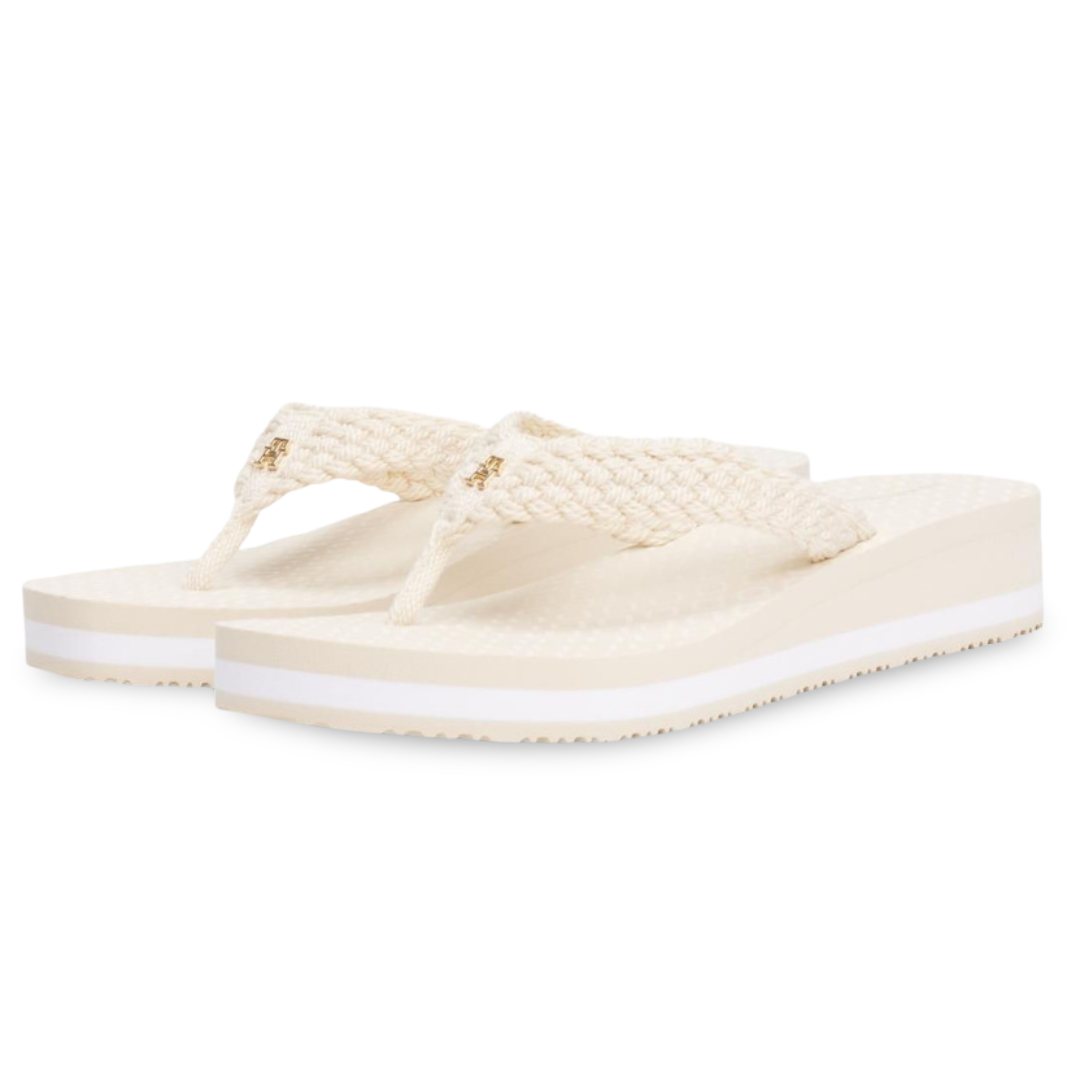 Sandalia Tommy Hilfiger Mujer Crochet Ivory