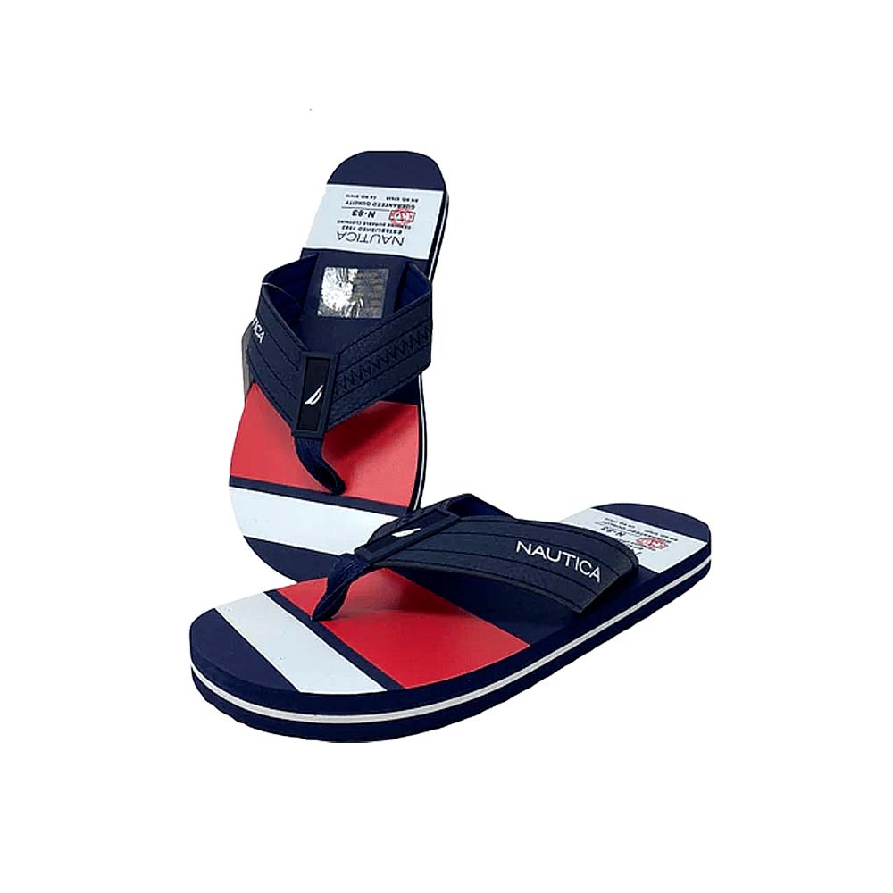 Chancletas Nautica Alto Royal de Hombre Color Rojo/Blanco/Azul